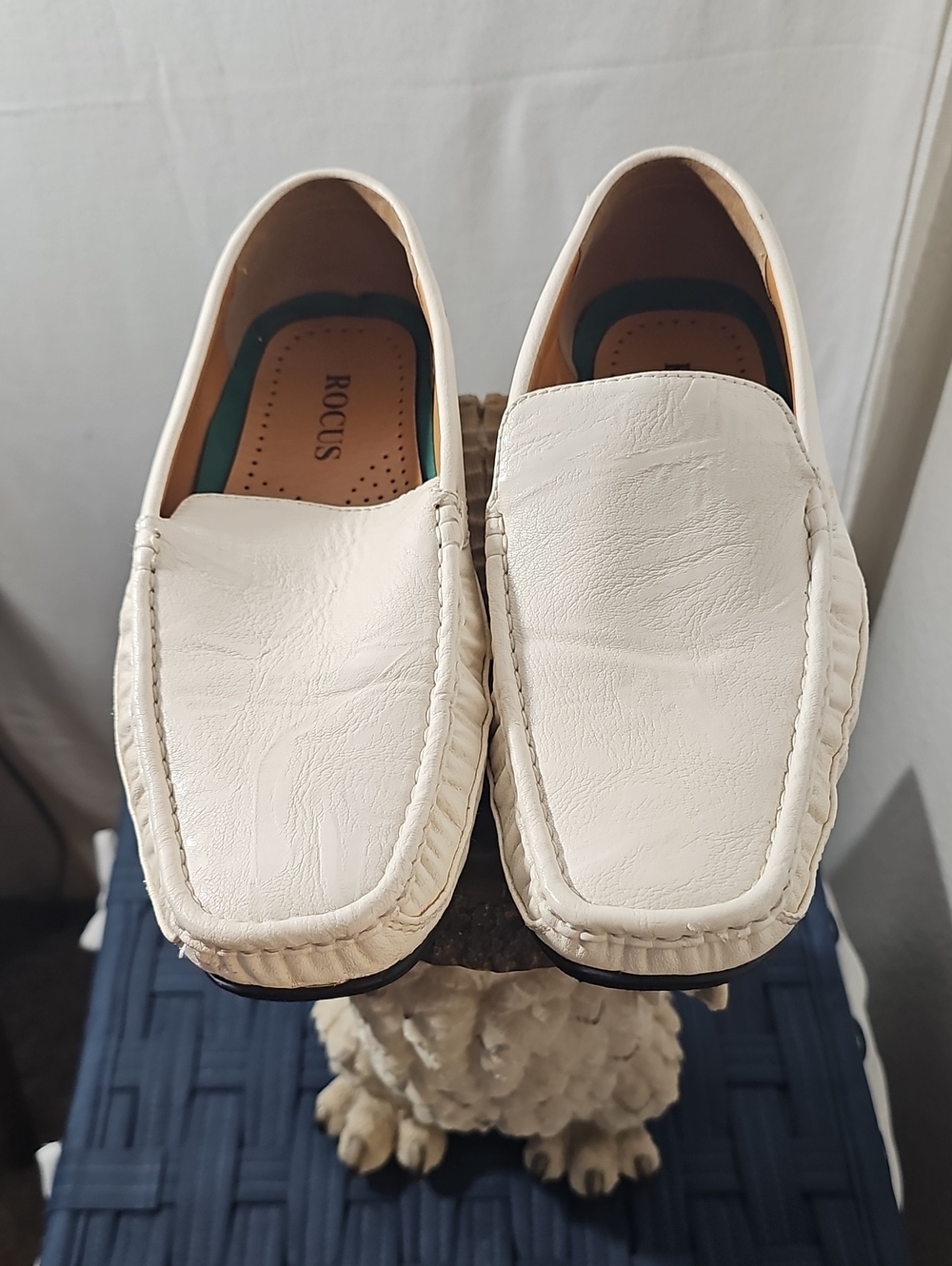 Men’s Cream Slip-On Loafers